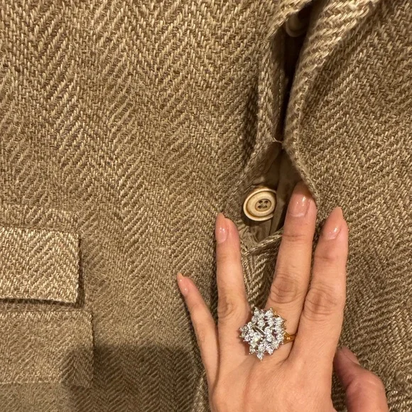 Vintage Ralph Lauren Tan Herringbone Jacket
Size 10 old money preppy Italian - Picture 7 of 11